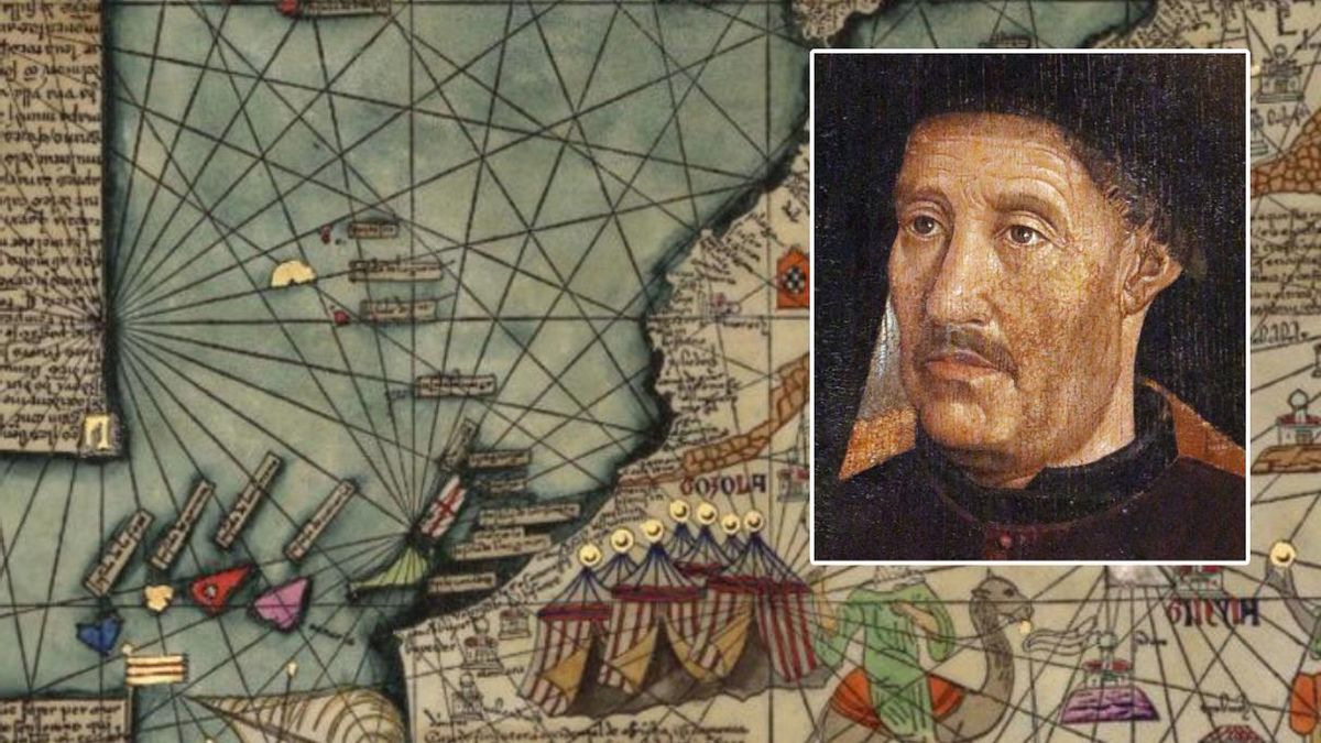 Atlas Catalán de Cresques Abraham y el infante Enrique.