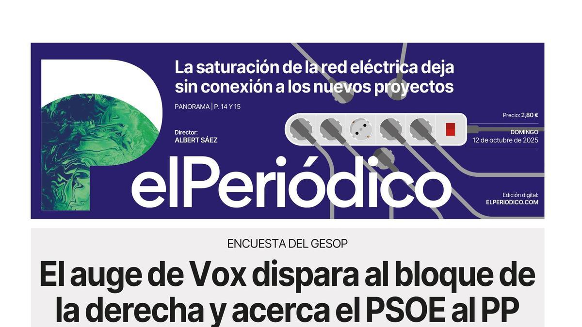 La portada de EL PERIÓDICO del 12 de octubre de 2025