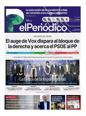 La portada de EL PERIÓDICO del 12 de octubre de 2025