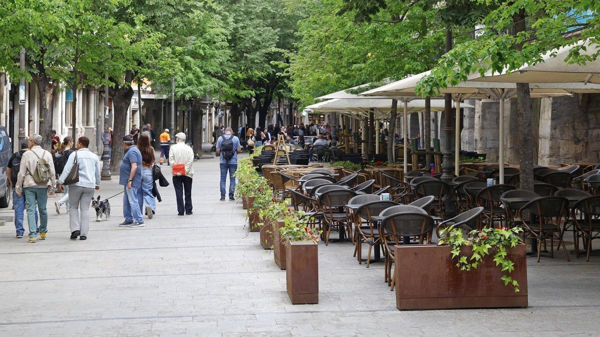Les terrasses de la Rambla de la Llibertat, en una imatge d'arxiu.
