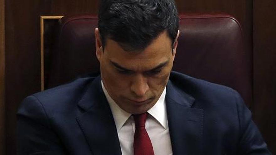 El socialista Pedro Sánchez durant el debat d&#039;aquest divendres.