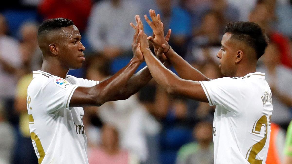 Vinicius y Rodrygo, fijos y sin relevo en el ataque del Real Madrid