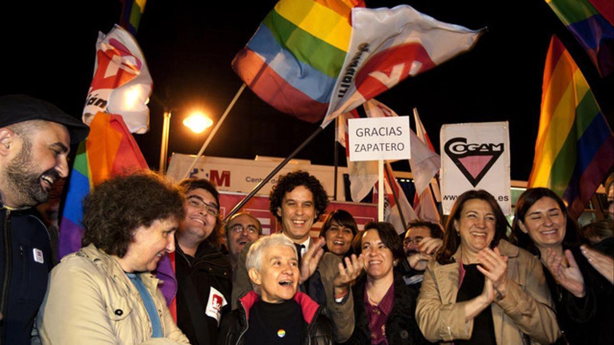 El fallecido diputado socialista Pedro Zerolo, en una manifestación a favor del matrimonio gay en 2012.