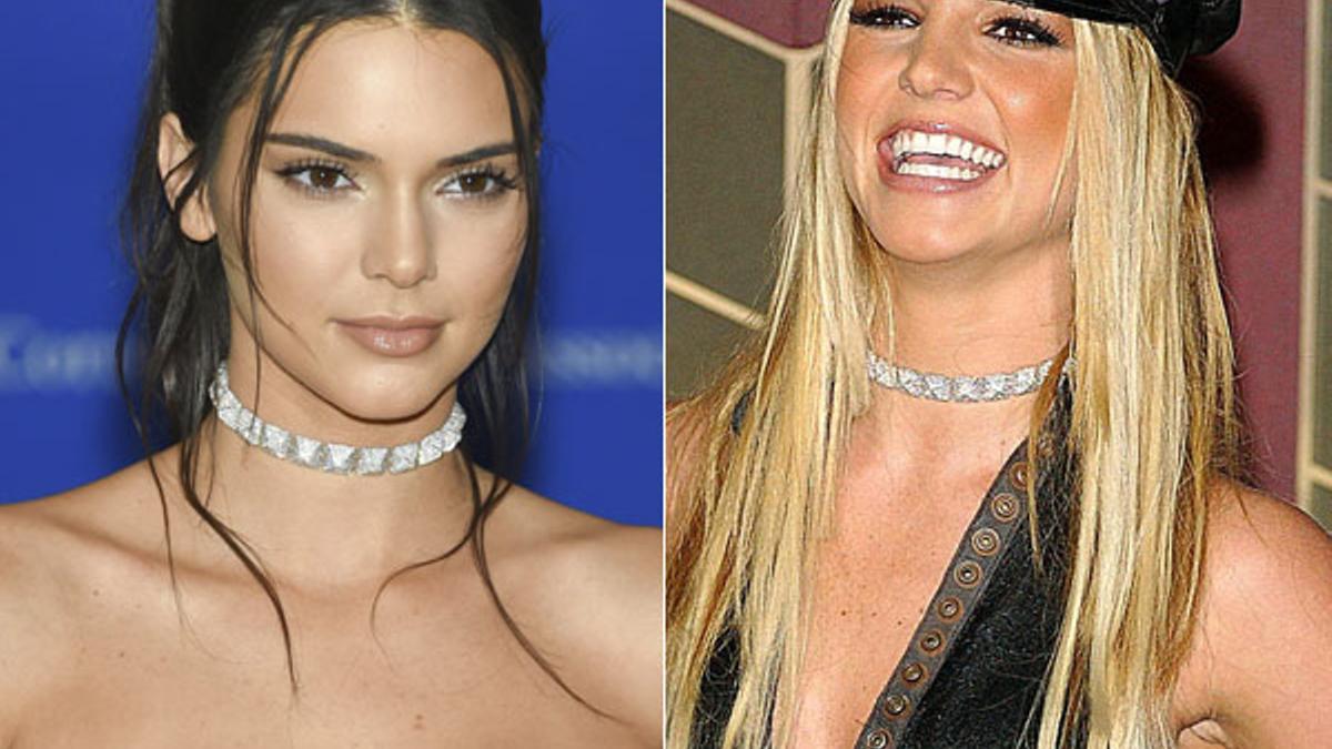 Kendall Jenner y Britney Spears, mismo collar, 14 años de diferencia