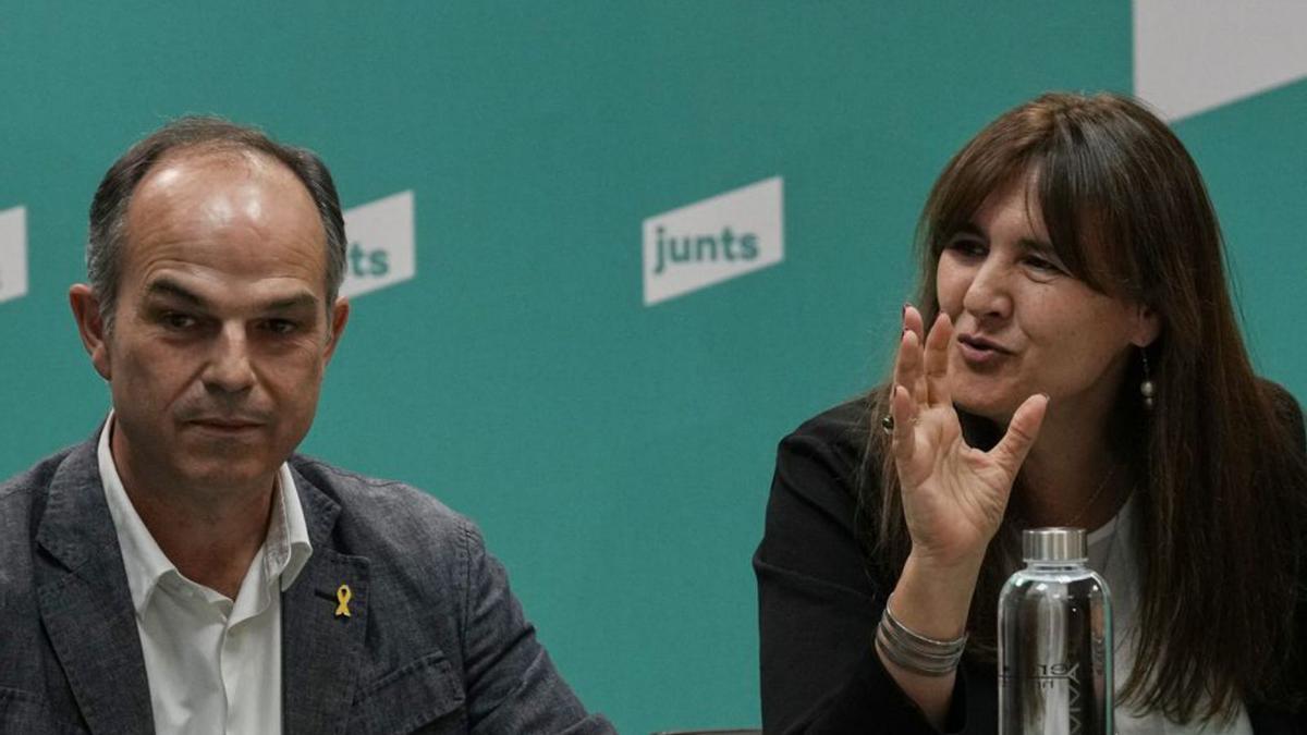 Jordi Turull i Laura Borràs, la nova direcció de JxCat | ALEJANDRO GARCÍA/EFE