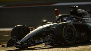 63 RUSSELL George (gbr), Mercedes AMG F1 Team W17, action during the Formula 1 Aramco pre-season testing 2026 of the 2026 FIA Formula One World Championship from February 18 to 20, 2026 on the Bahrain International Circuit, in Sakhir, Bahrain - Photo Florent Gooden / DPPI AFP7 18/02/2026 ONLY FOR USE IN SPAIN
