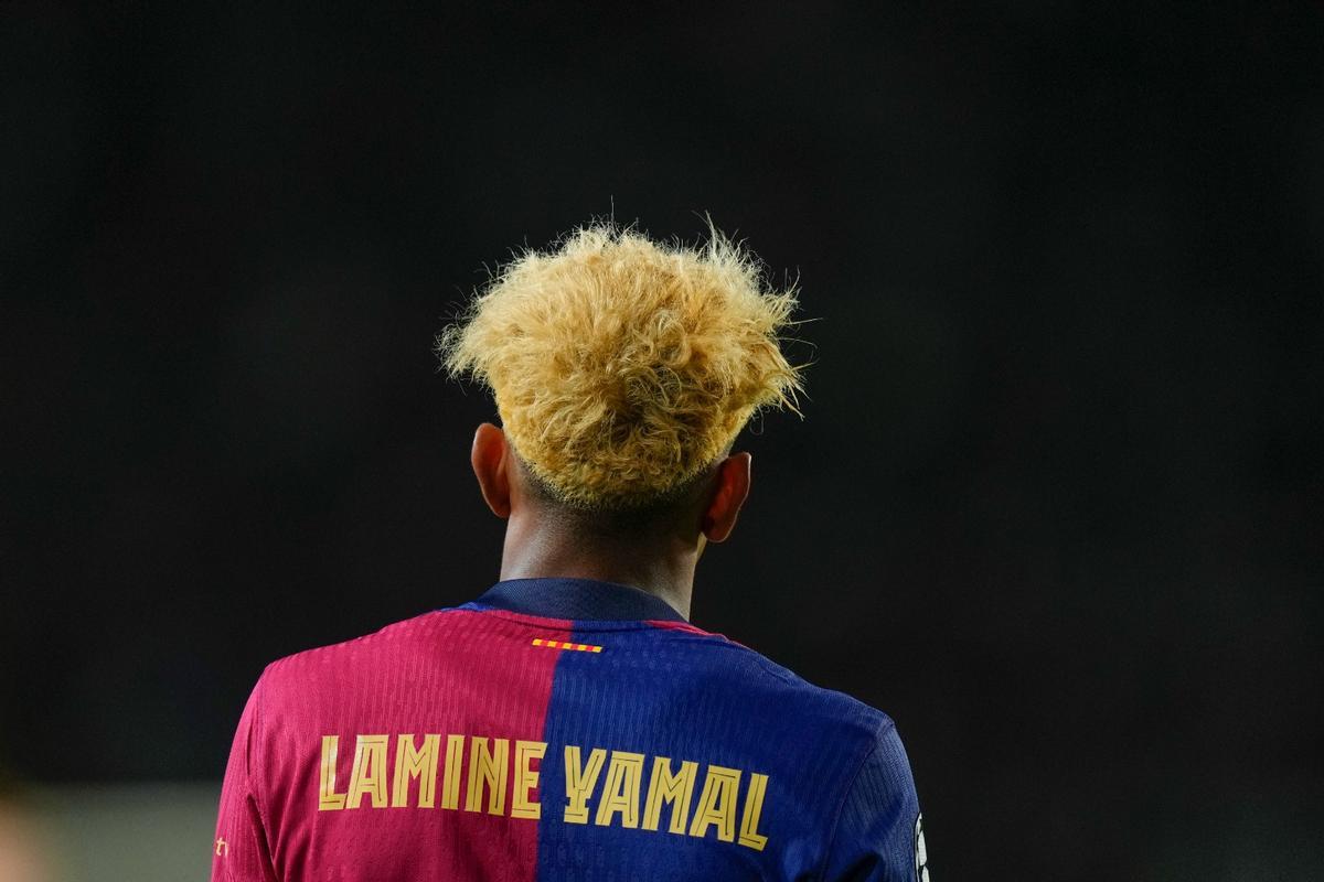 Lamine Yamal, en el partido contra el Inter. Lamine Yamal, en el partido contra el Inter.