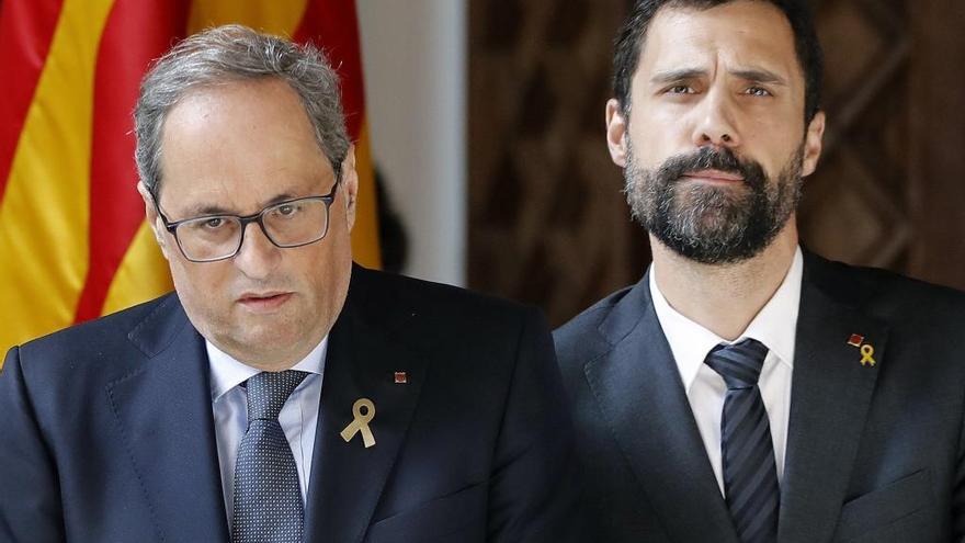 Quim Torra junto a Roger Torrent.