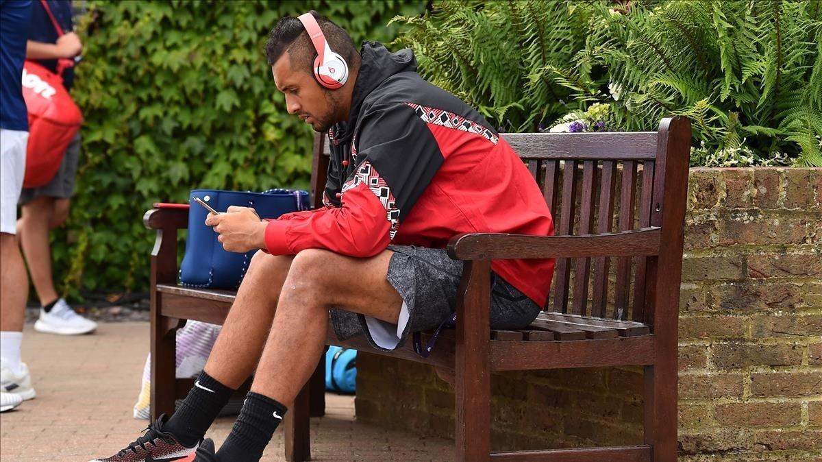 marcosl48916817 australia s nick kyrgios arrives for a training session at t190703180656