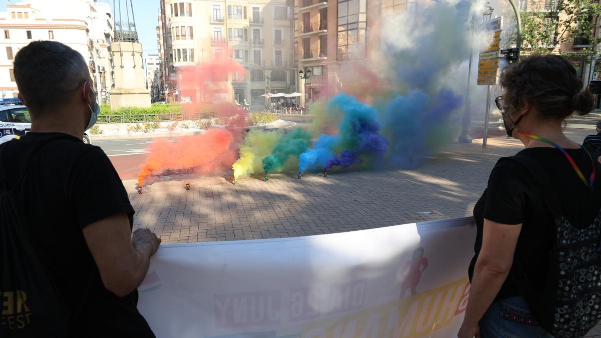 Manifestación por los derechos del colectivo LGTBI, en Castelló, el pasado sábado.