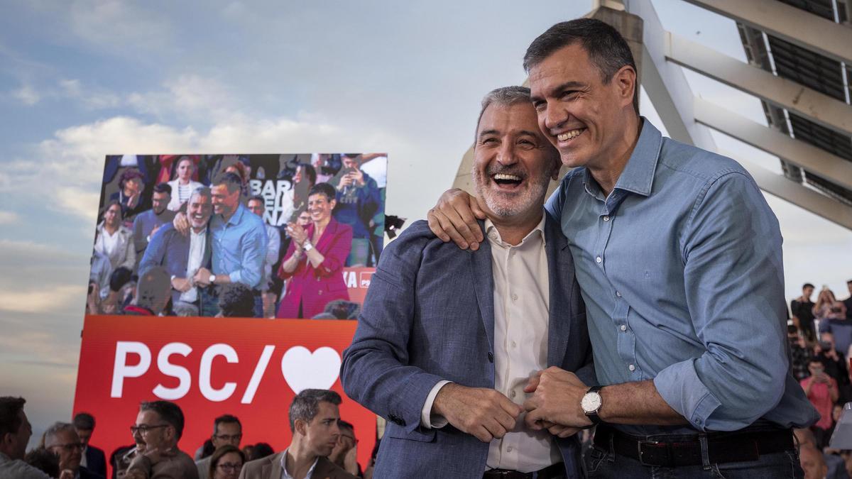 Acto del PSC con Jaume Collboni y Pedro Sánchez en el Fòrum