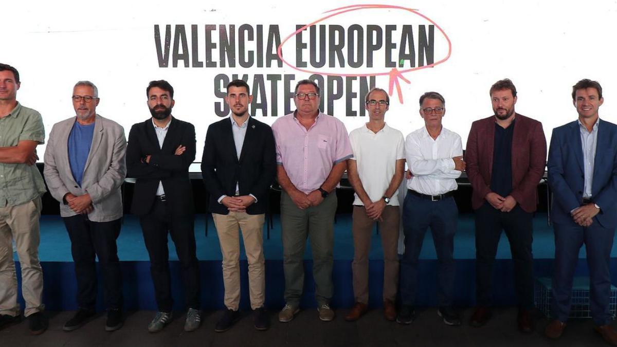 El European Skate Open 2022 se presentó ayer en el Veles e Vents. | F. CALABUIG