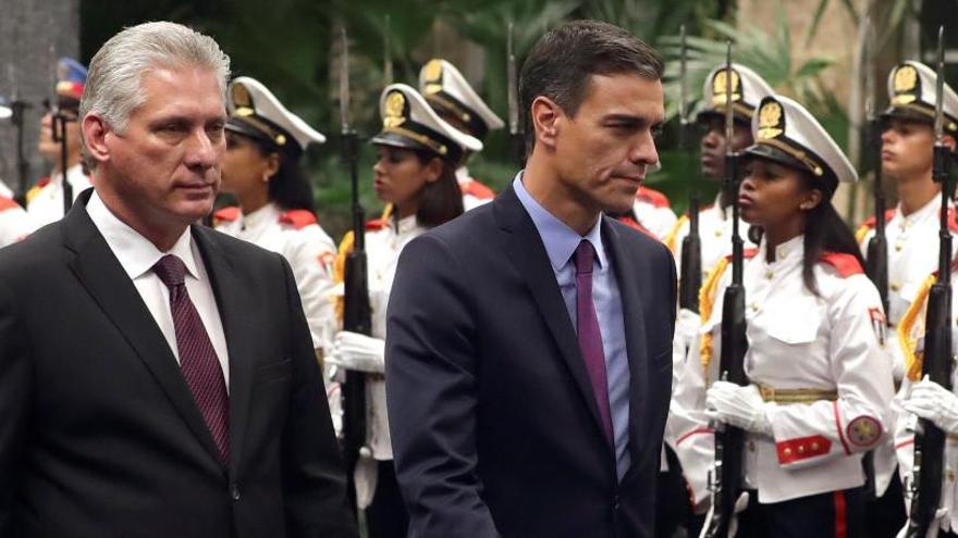 Pedro Sánchez y Miguel Díaz-Canel, en La Habana.