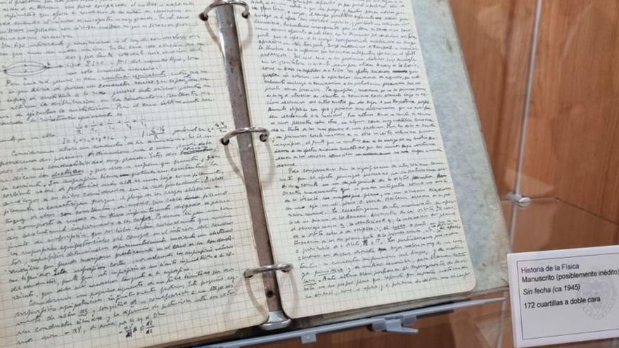 El manuscrito de ‘Historia de la Física’ escrita por Cabrera en el exilio.