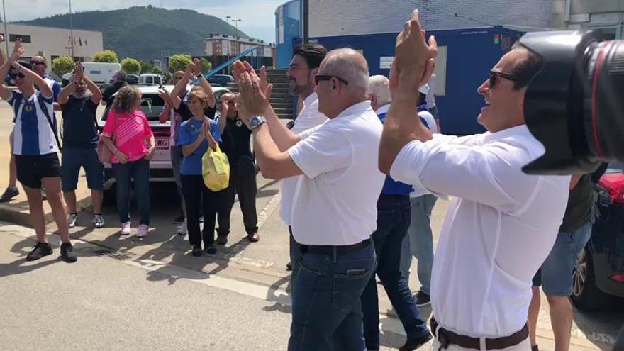 Barcala recibe a la afición del Hércules antes del partido