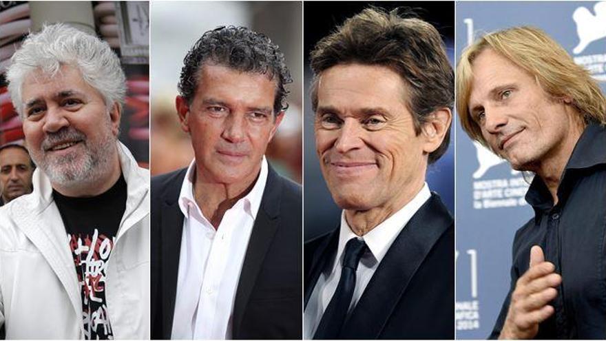 Pedro Almodóvar, Antonio Banderas, Willem Dafoe y Viggo Mortensen.