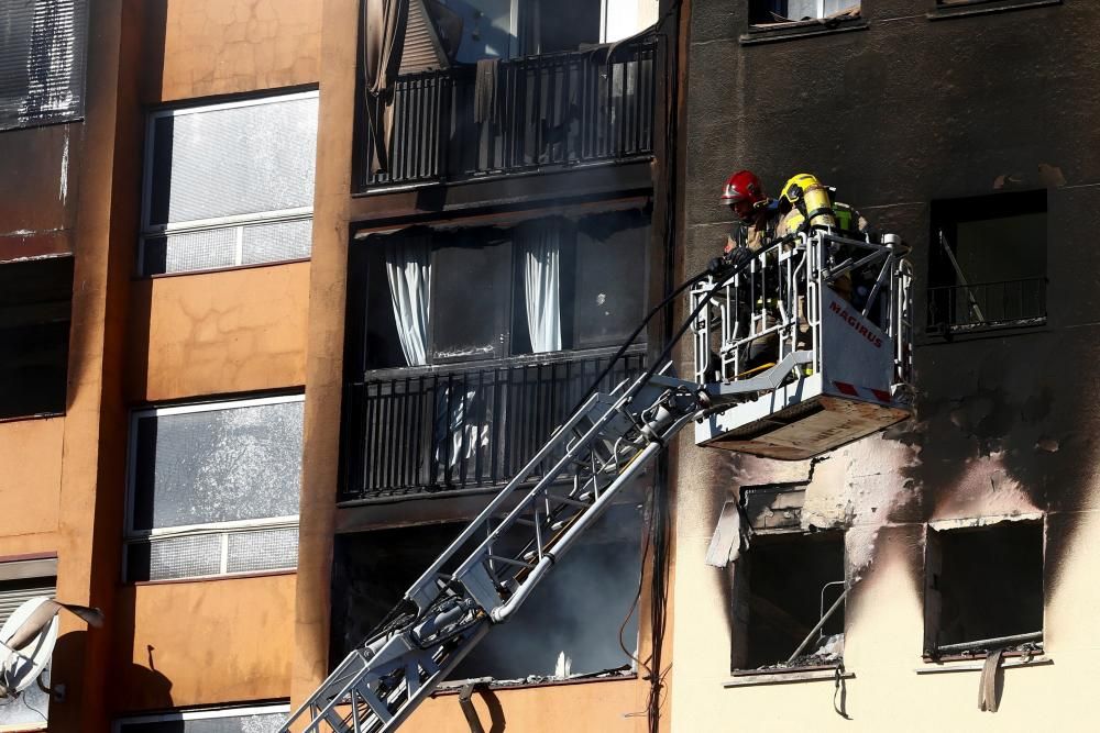 Incendi d'un edifici a Badalona