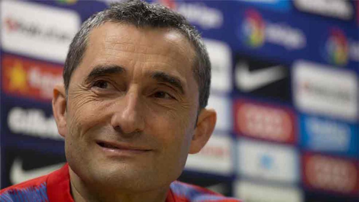 Ernesto Valverde, en la rueda de prensa