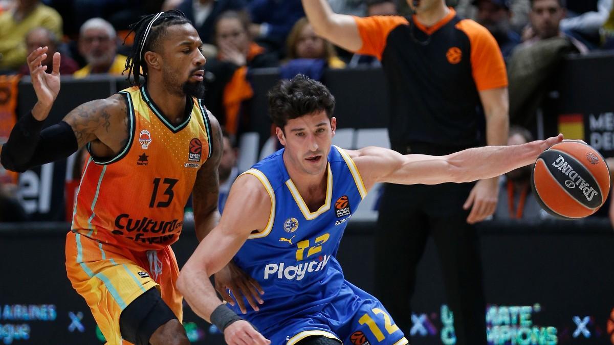 Imagen del choque entre el Valencia Basket y el Maccabi