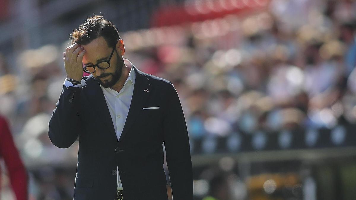 José Bordalás durante el Valencia-Mallorca