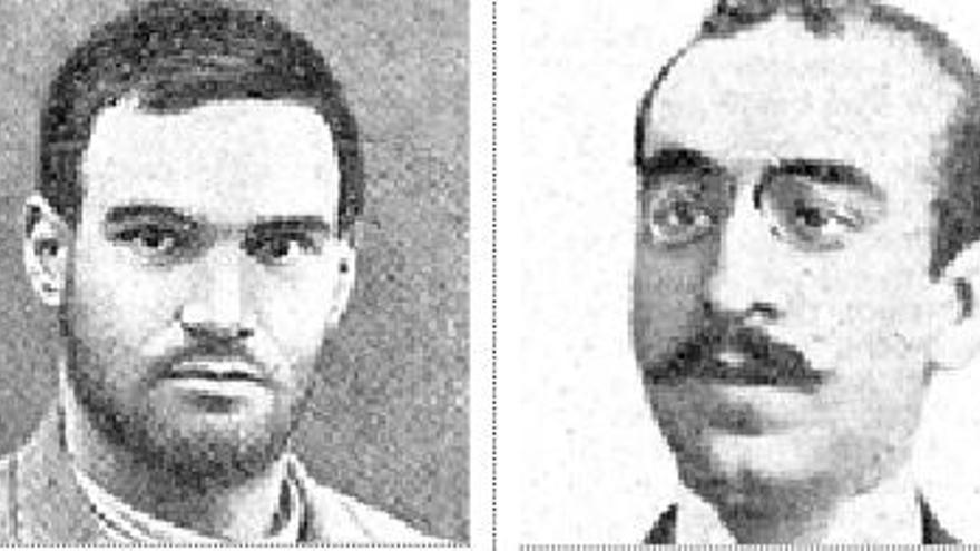 De izquierda a derecha, El Xato de Cuqueta, autor de la muerte del juez y Jacobo López de Rueda, el juez de Sueca