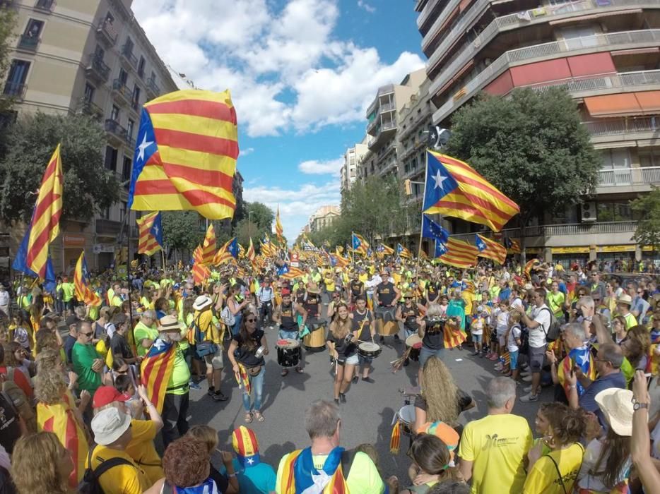 Els gironins a la manifestació de la Diada a Barcelona