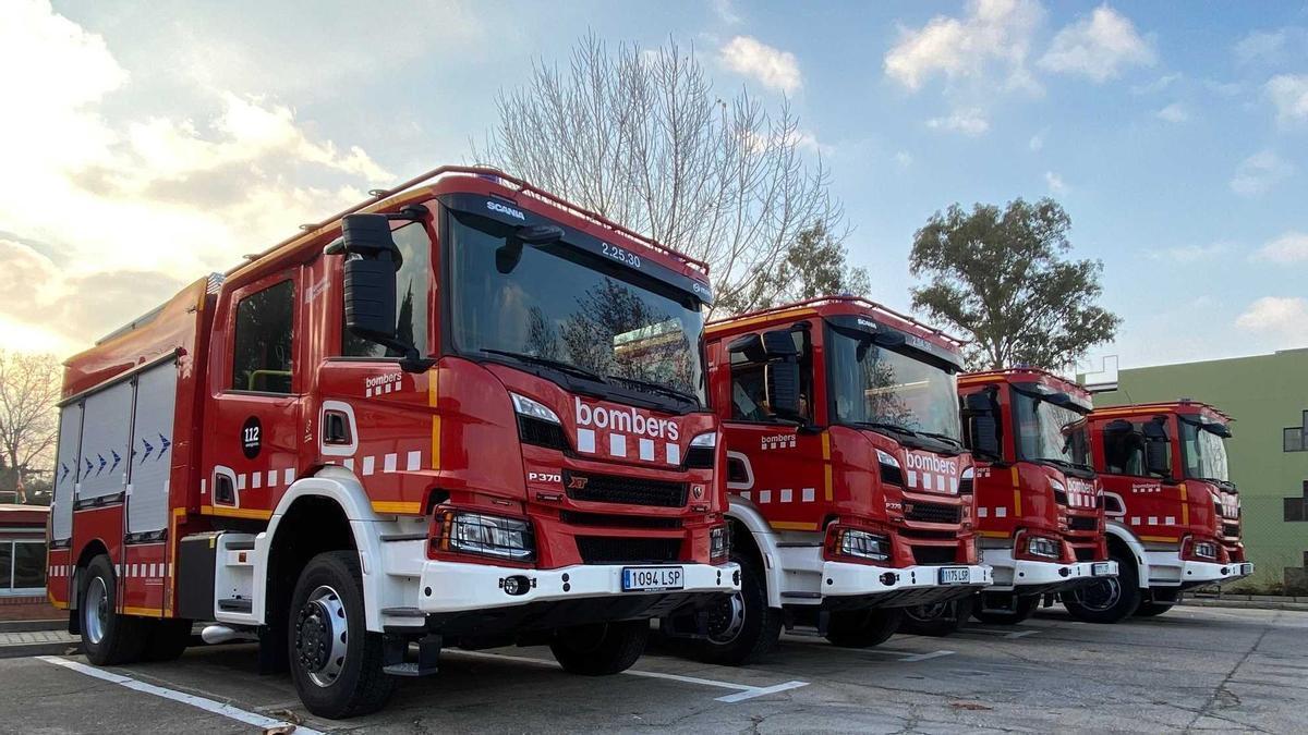 Una imatge d'arxiu de camions de Bombers
