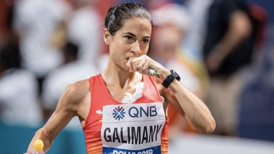 Marta Galimany durante su asistencia al Mundial de Atletismo en Doha en el año 2019.