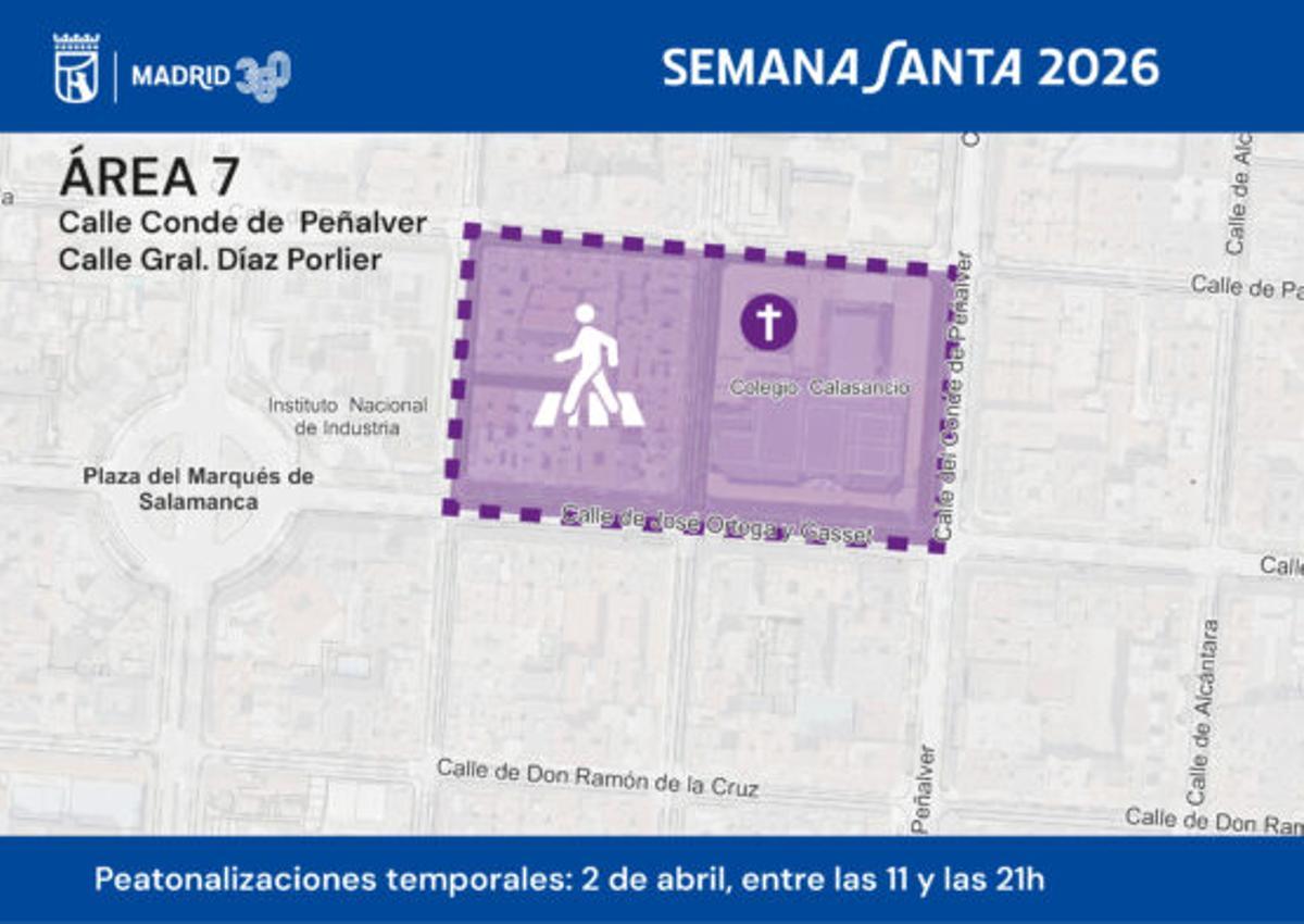 Área 7, calle del Conde de Peñalver a calle del General Díaz Porlier, en el distrito Salamanca.