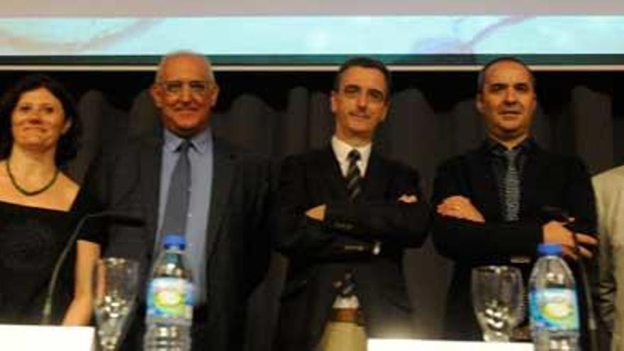 Los promotores de Corbi Foundation durante su presentación en A Coruña.