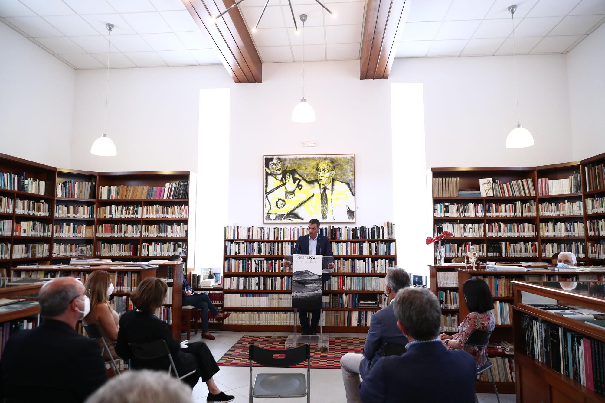 Pedro Sánchez participa en el acto de presentación del centenario de José Saramago (11/08/2021)