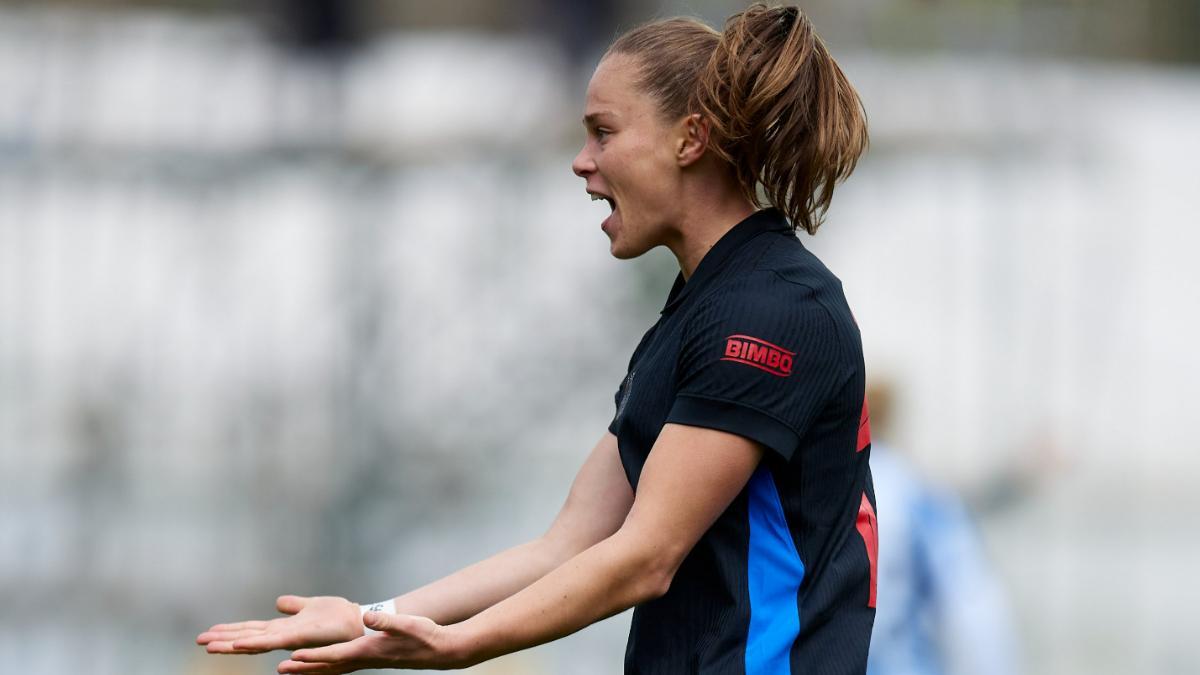 Ewa Pajor celebra su gol ante la Real Sociedad