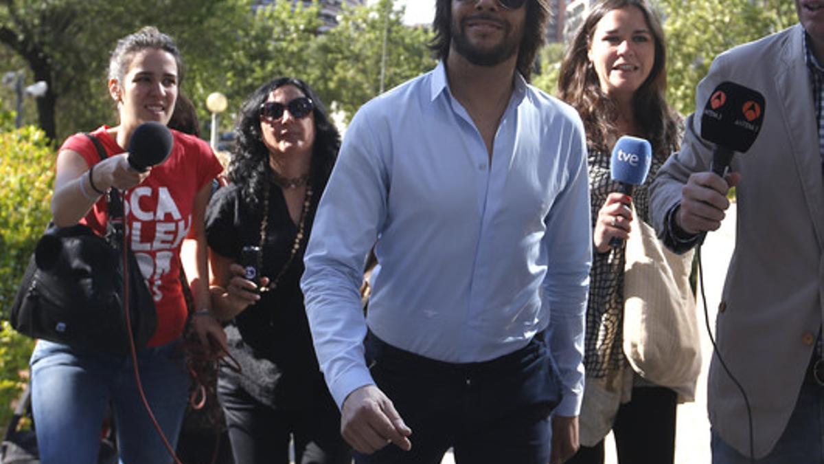 Joaquín Cortés, a su llegada a la Audiencia de Madrid.