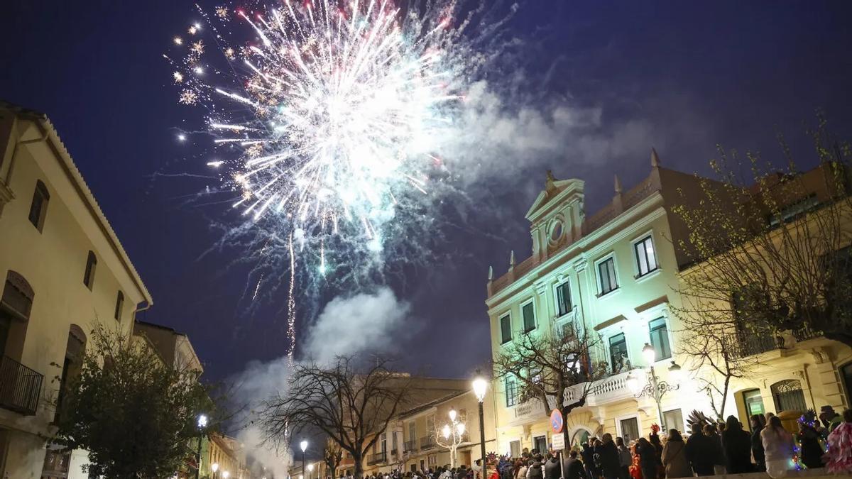Fuegos artificiales en Godella durante sus Fiestas Patronales, en una imagen de archivo.