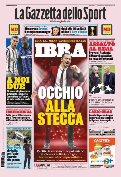 GAZZETTA DELLO SPORT miércoles 24 febrero 2021