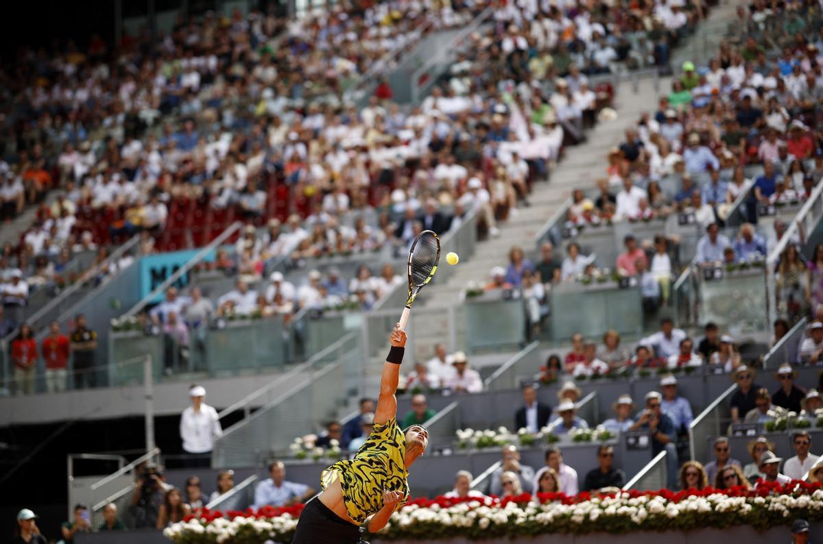 Carlos Alcaraz, en su estreno en el Mutua Madrid Open.