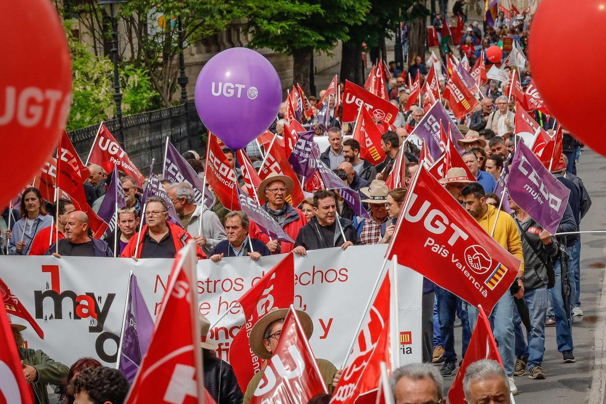 Las imágenes de la manifestación del 1 de Mayo en Alcoy Las imágenes de la manifestación del 1 de Mayo en Alcoy
