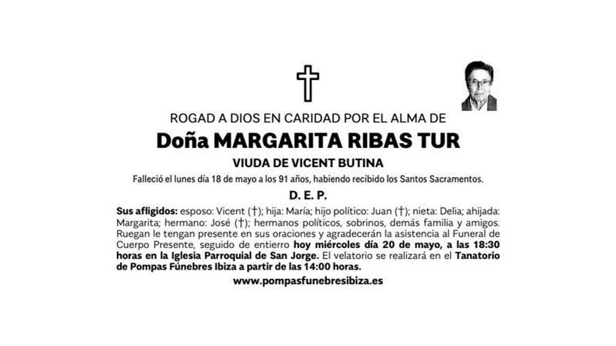 Esquela Margarita Ribas Tur