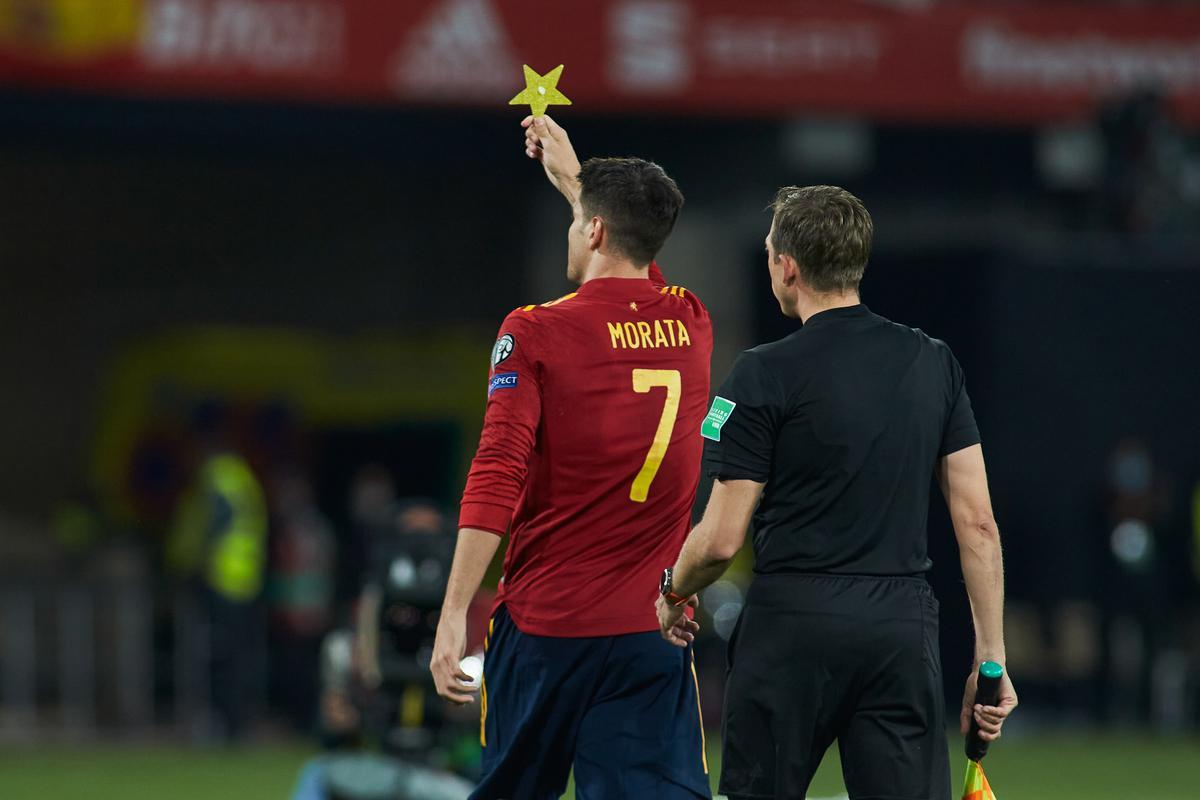 Álvaro Morata tuvo un gesto precioso tras anotar el gol del triunfo casi al final del encuentro.