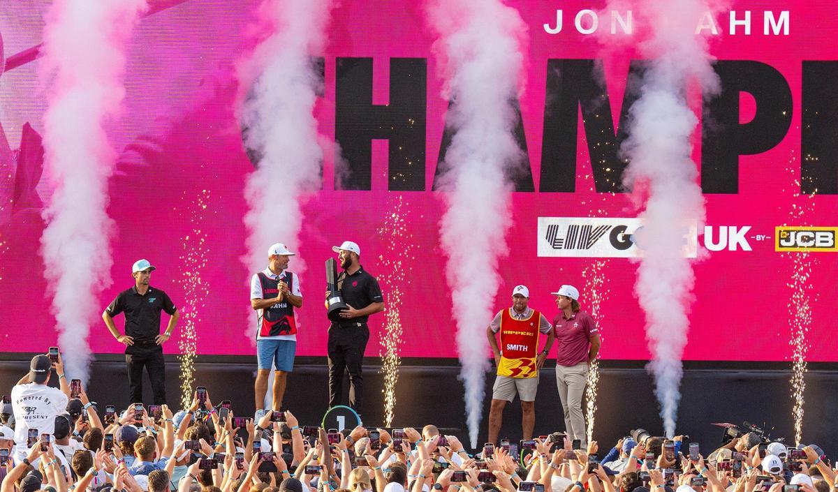 Jon Rahm celebra la victoria en Inglaterra