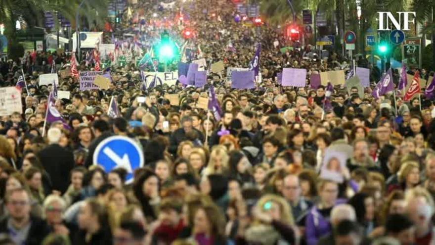 8 de Marzo: Más de 40.000 personas en la manifestación feminista de Alicante contra el machismo y por la igualdad