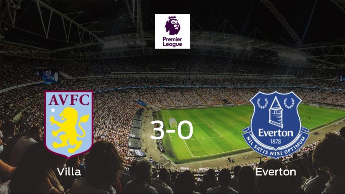 Tres puntos para el casillero del Aston Villa tras pasar por encima del Everton (3-0)