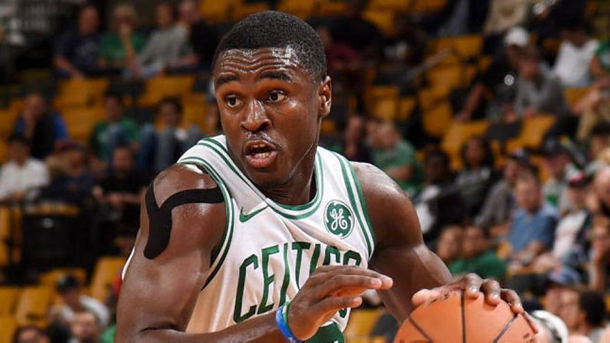 Jabari Bird, en un partido con los Celtics.