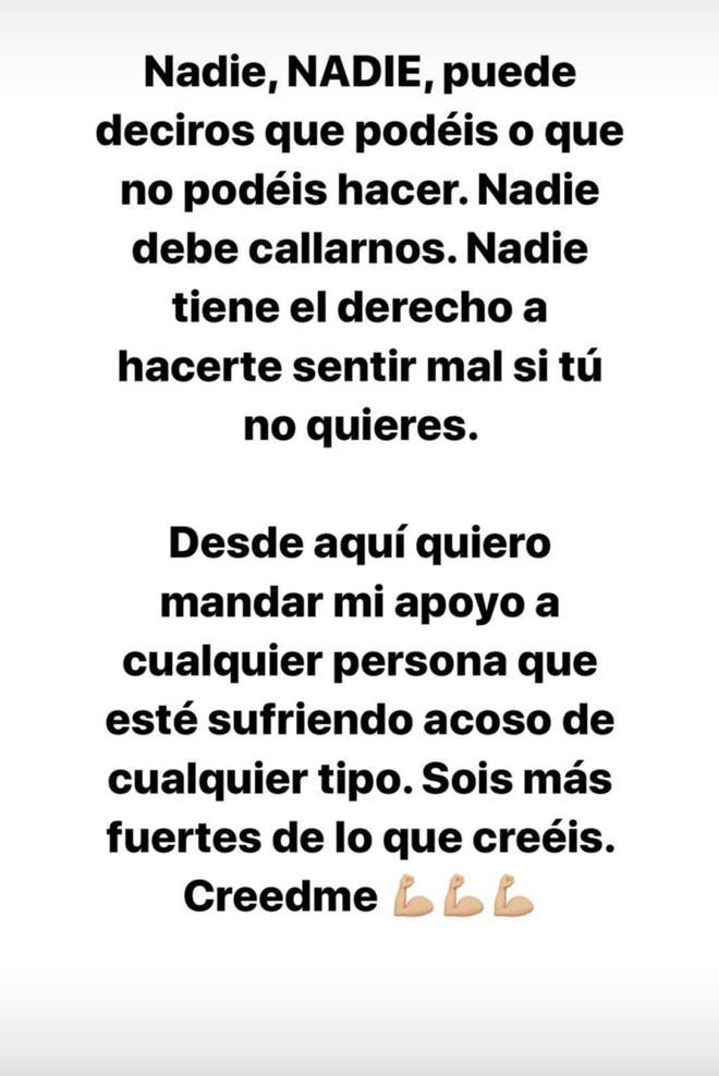 Mensaje de apoyo de Lovely Pepa en Instagram