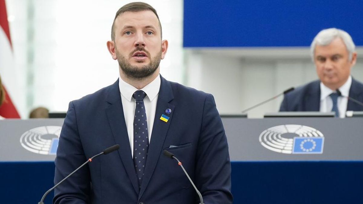 Sinkevicius, durante una sesión en el Parlamento Europeo.