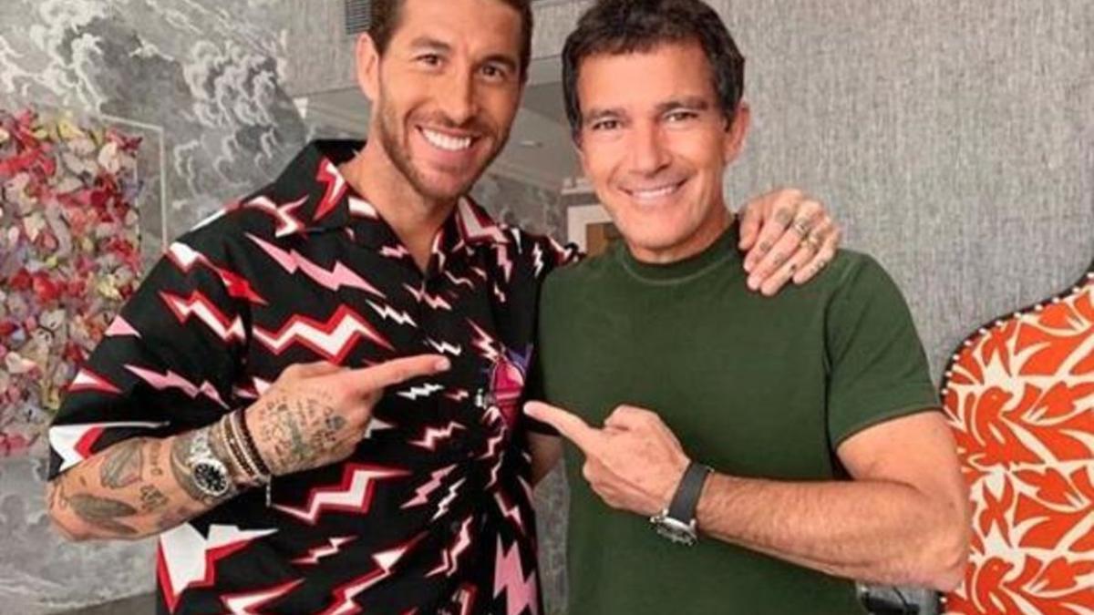 Sergio Ramos y Antonio Banderas exhiben una gran complicidad