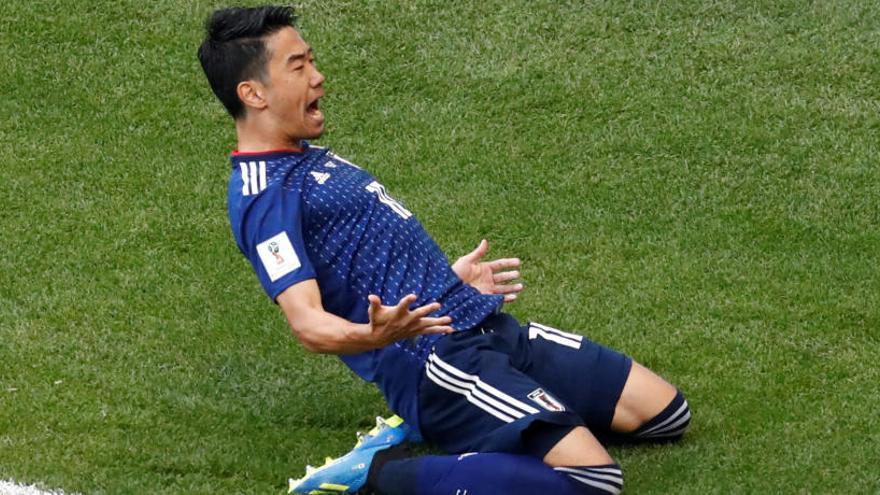 Kagawa celebra el primer gol.