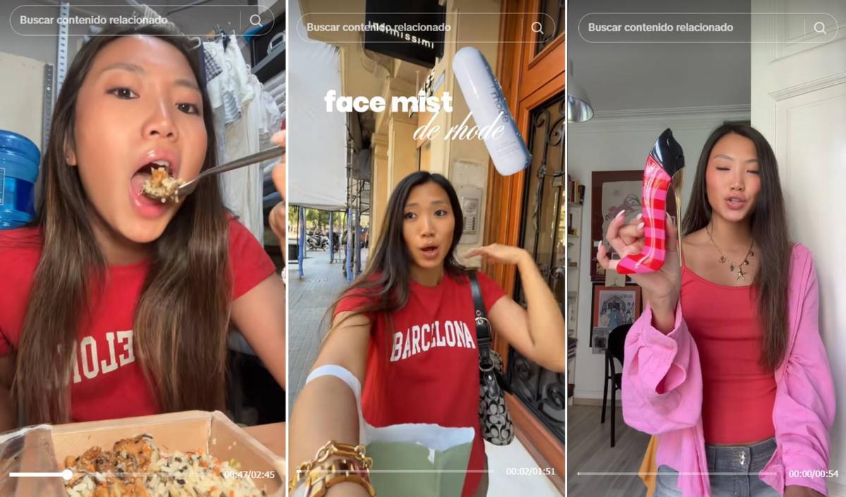 Alguns dels vídeos de Rita Comin, tiktoker d'Igualada