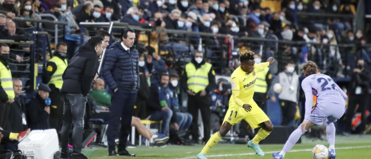 Unai Emery, en el Villarreal-Barça en La Cerámica.