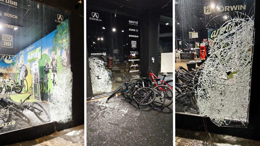 Enésimo asalto a una tienda de bicis eléctricas de Castelló: Los ladrones destrozan el escaparate a hachazos
